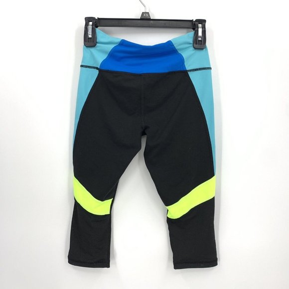 Victorias Secret SPORT VSX Knockout Crop Leggings Blue Black Colorblock Size XS - Picture 3 of 3